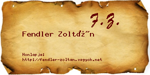 Fendler Zoltán névjegykártya